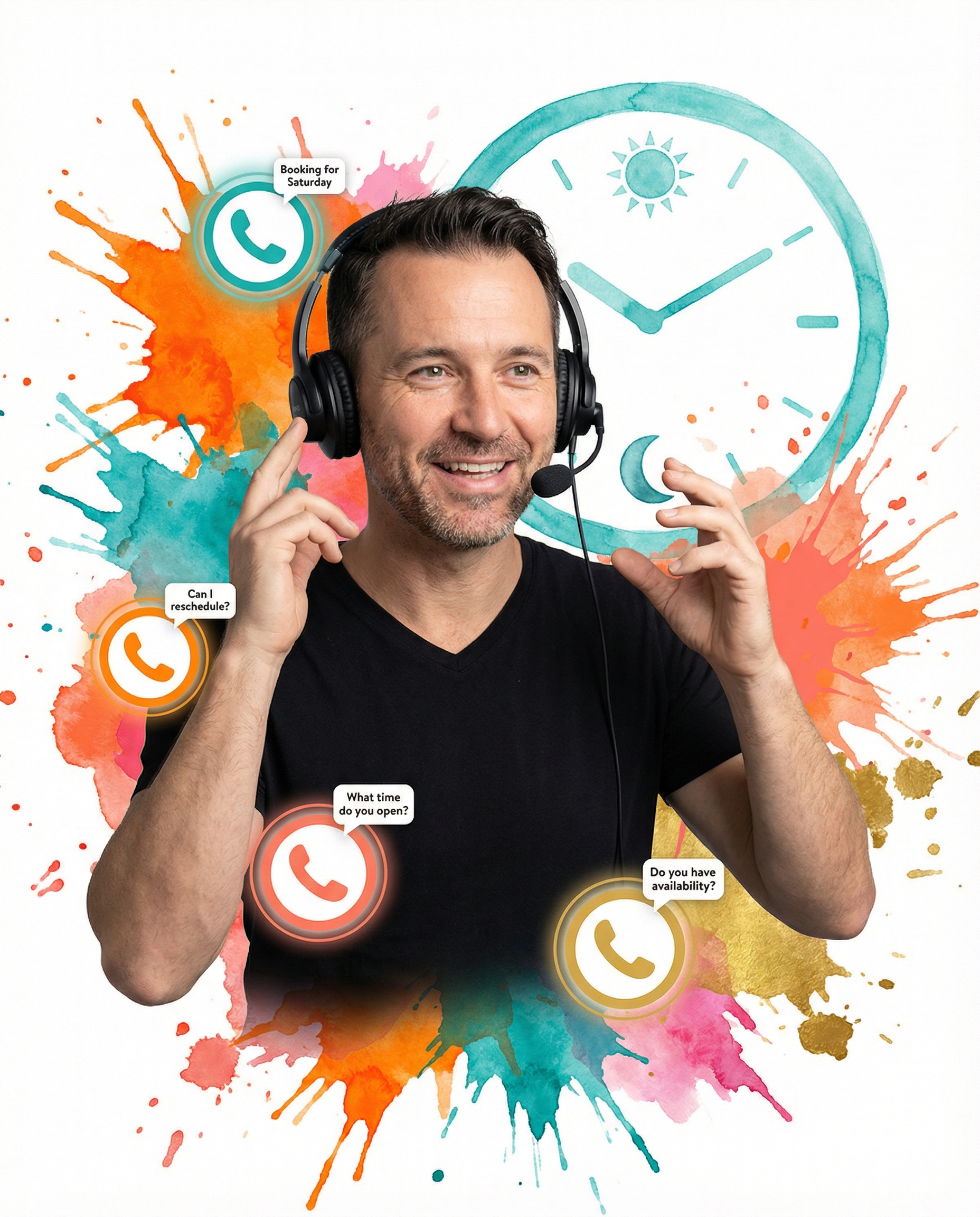 Agent handling multiple calls around the clock