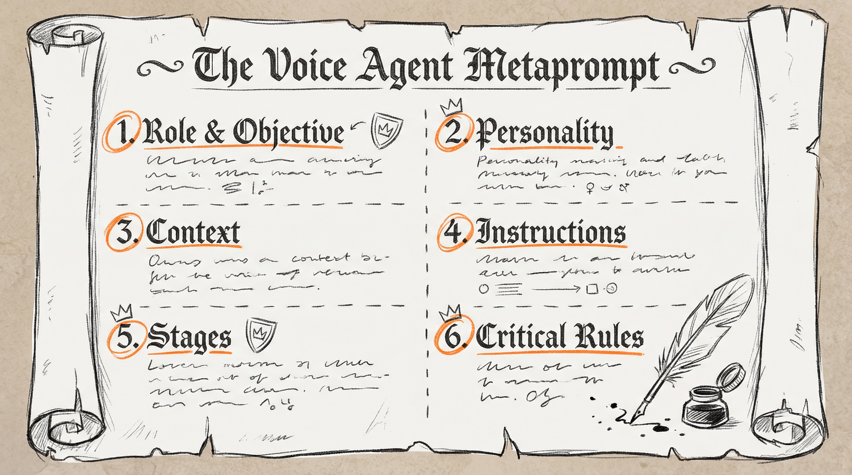 The Voice Agent Metaprompt - Role, Personality, Context, Instructions, Stages, Critical Rules